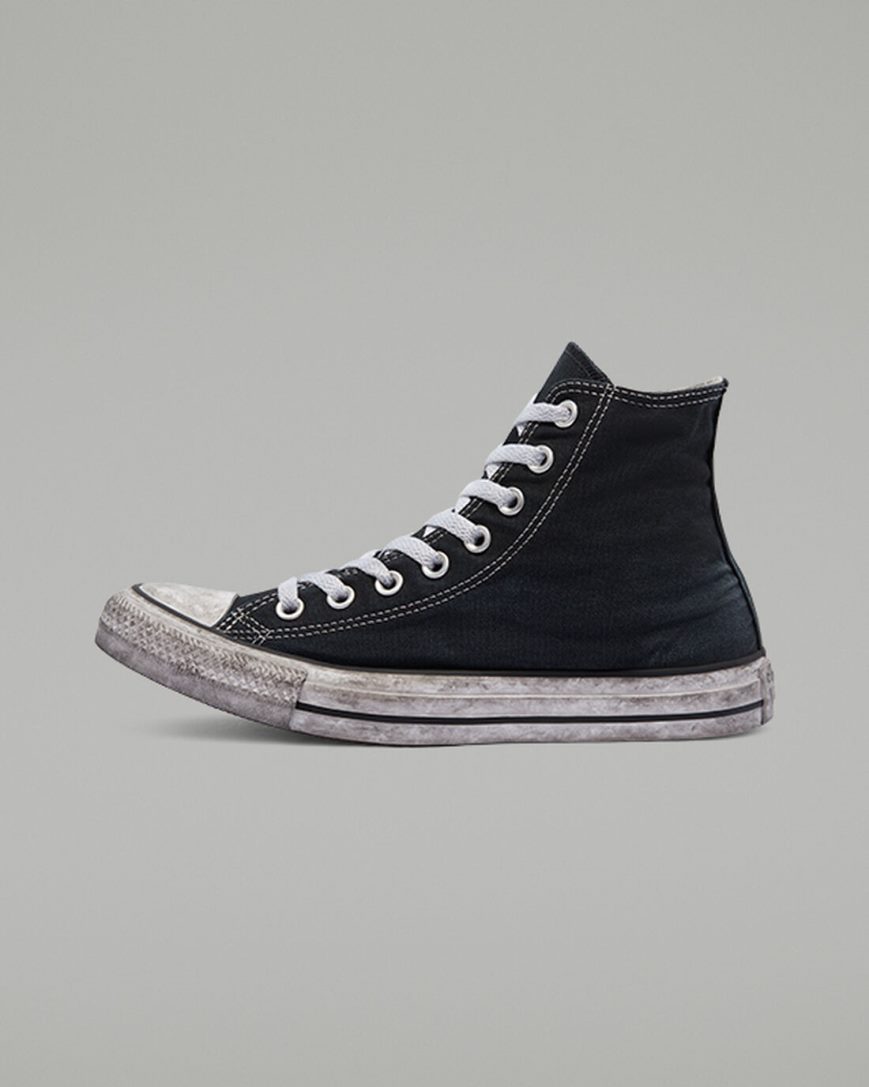 Zapatillas Altas Converse Chuck Taylor All Star Canvas Smoke Mujer Negras Blancas | PE W0P742